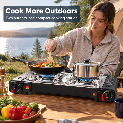 Portable double burner - portable,
