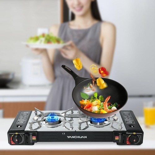 Portable double burner gas - burner,